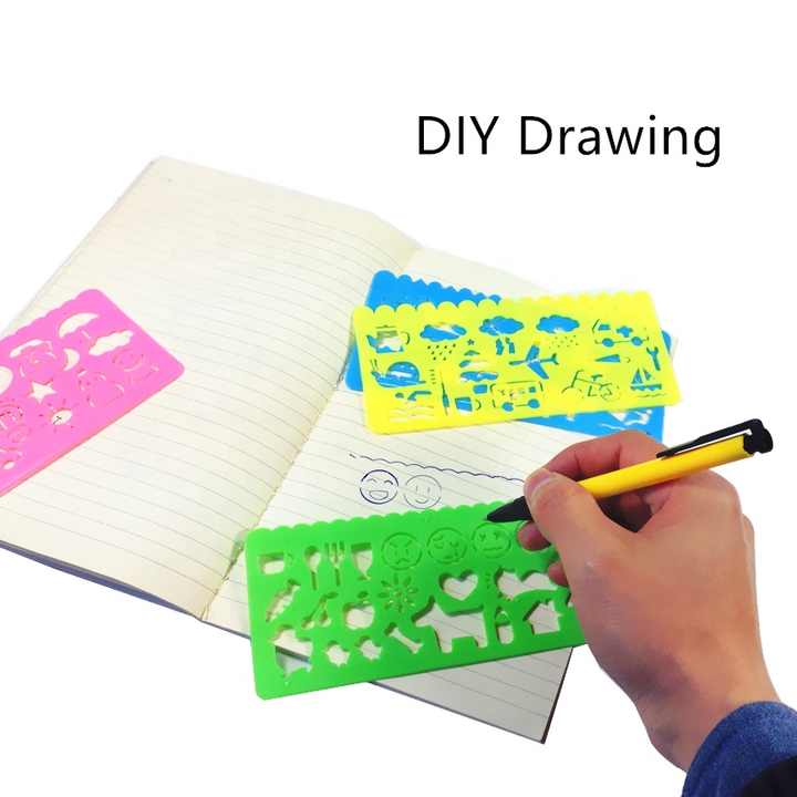 Piece Set of Clear Plastic-مساطر الألغاز