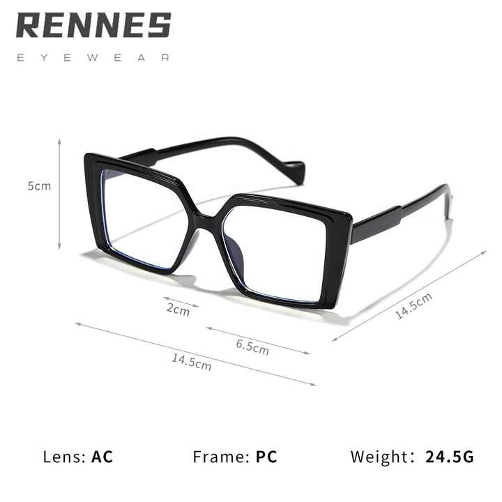Anti-blue light PC rectangular color blocking glasses for men and women, the same design as students' myopia glasses