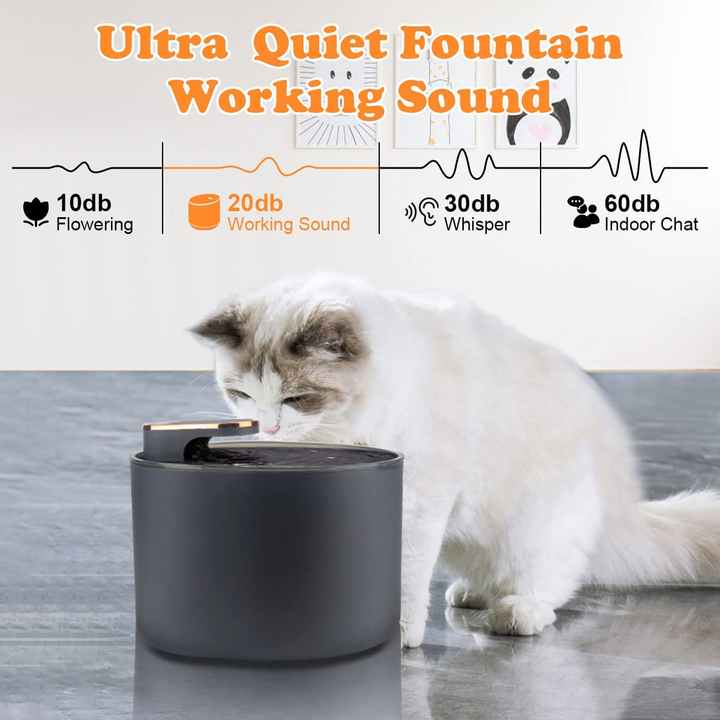 Animal Water Dispenser 102 Ultra Quiet Automatic Cat Drinking Fountains Cat Water Fountain with Replacement Filters - Bowls & Feeders