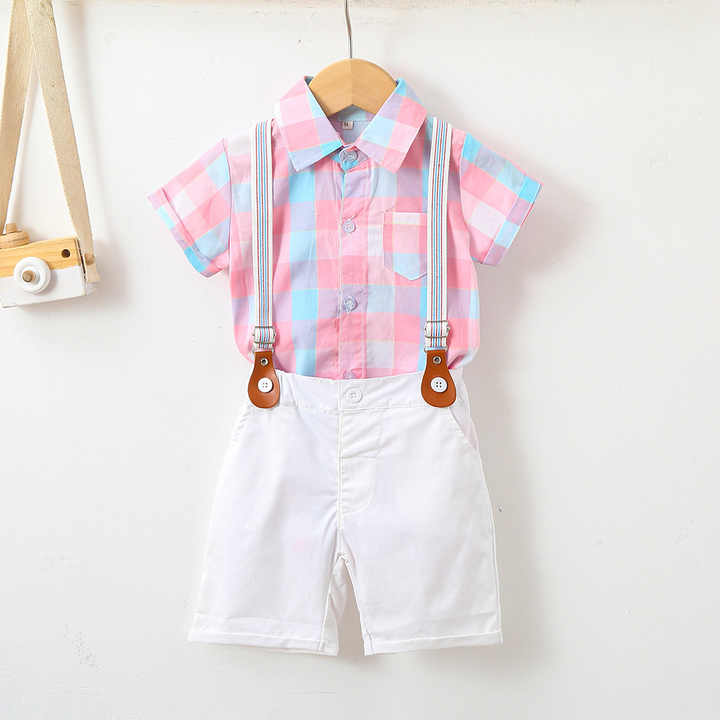 Suspender Newborn Boys Clothes - مجموعة ملابس صيفية للأولاد الصغار
