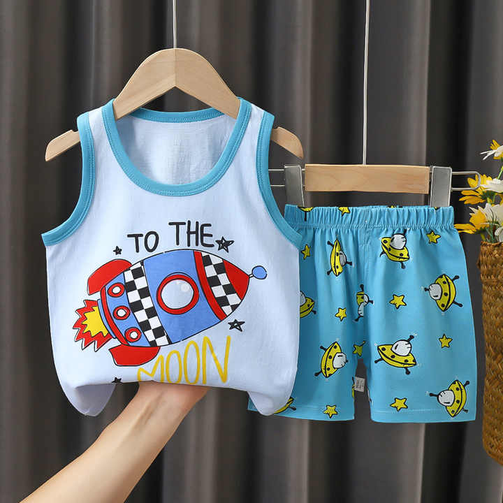 الأطفال الصيف القطن الخالص جديد أكمام الفتيان . Children's summer pure cotton new sleeve boys' summer