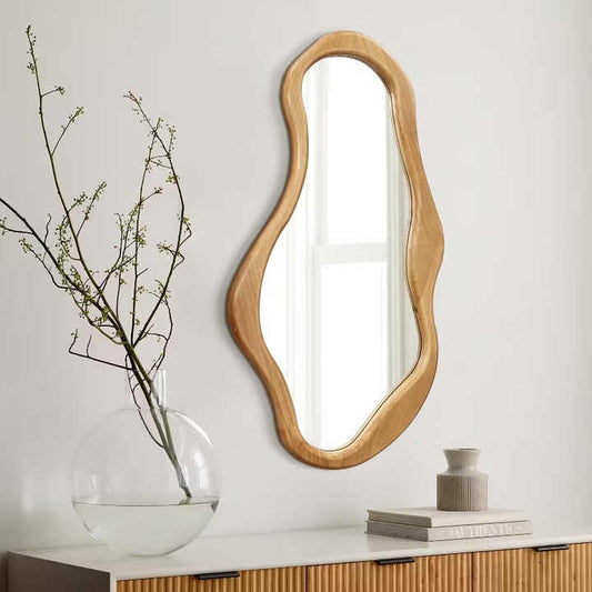مرآة خشبية صلبة عتيقة ديكور خشبي كبير - Solid Wood Mirror Antique Large Wooden Décor