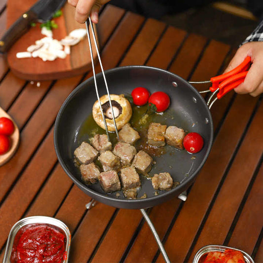 محمول 2 3 شخص غير لاصق-مقلية تخييم . Portable 2 3 Person Non-Stick Compact Flat Camping