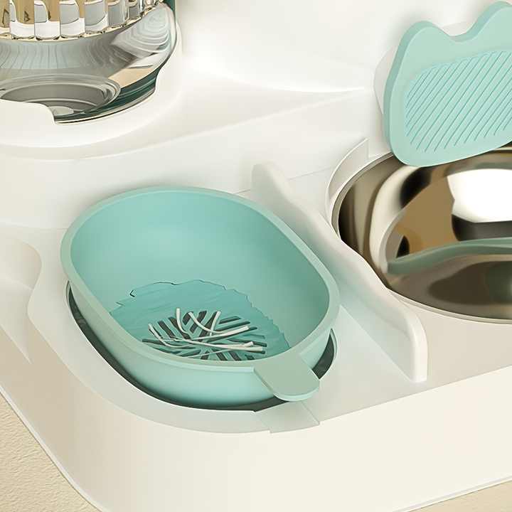 2 in 1 Automatic Pet Cat Food Dispenser Kit with Self Feeding for Indoor Cats