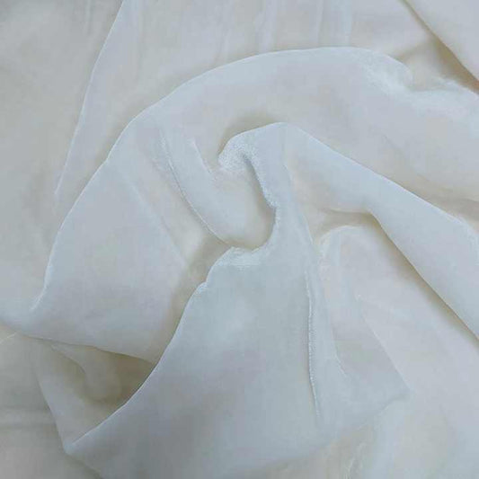 Silk Velvet Fabric Fabric for Dress - White Silk Velvet Fabric