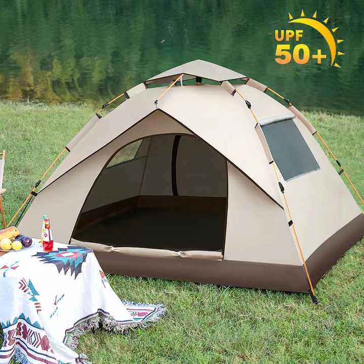 Double Layer Oxford Automatic Tent for 2-4 Persons for Beach and Outdoor Camping Outdoor Travel Supplies