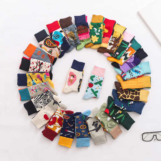 جورب بتصميم شخصيات كرتونية أعشاب unny Cartoon Weed Pattern Socks for Men