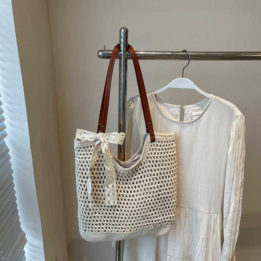 حقائب يد نسائية منسوجة عالية الجودة بسعة كبيرة