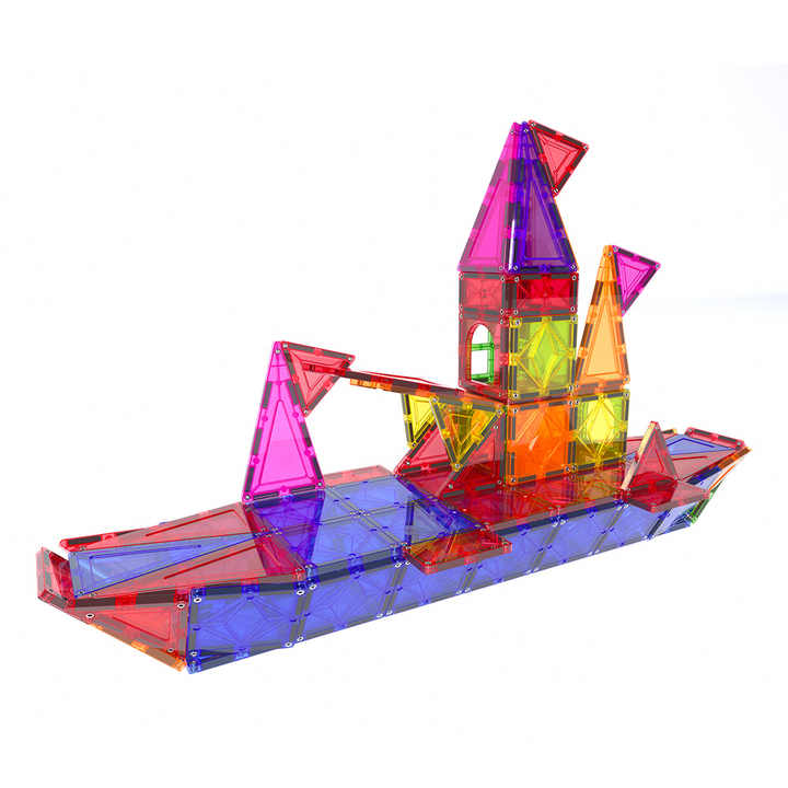 Magnetic building block toys for kids ages 3 and up.