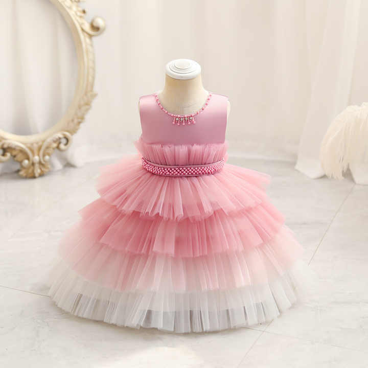 Wedding Flower Baby Girls Dresses- فستان الأميرة الأحمر عالي الجودة