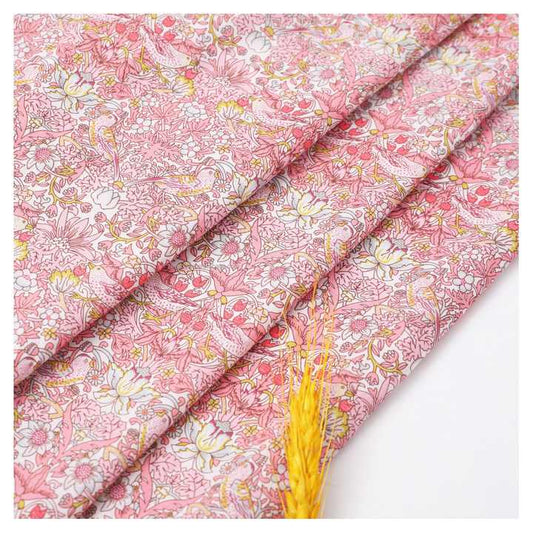 Strawberry Thief Liberty Cotton Fabric Liberty London Baby Strawberry Pink