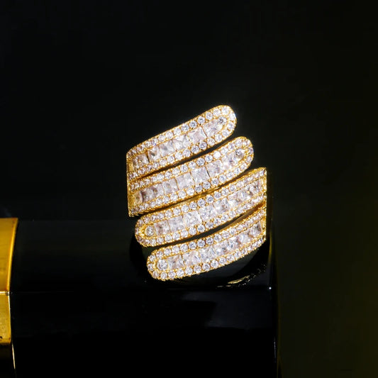 Luxury Dubai Gold Silver Color Cubic Zirconia