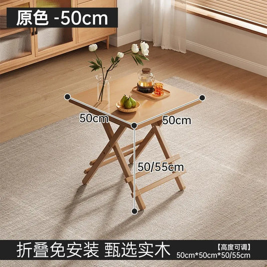 أثاث أثاث المنزل أثاث غرفة الطعام طاولات الطعام طاولة طعام صغيرة بتصميم عصري قابلة للطي من الخيزران الصلب، قابلة للتأجير في المدينة، وتركيب خارجي مجاني للمعيشة الحضرية