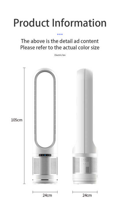Hepa Filter Air Purifier Bladeless Fan Multifunction Smart Home Floor Plastic Electric Digital Household CB CE ROHS EMC SAA