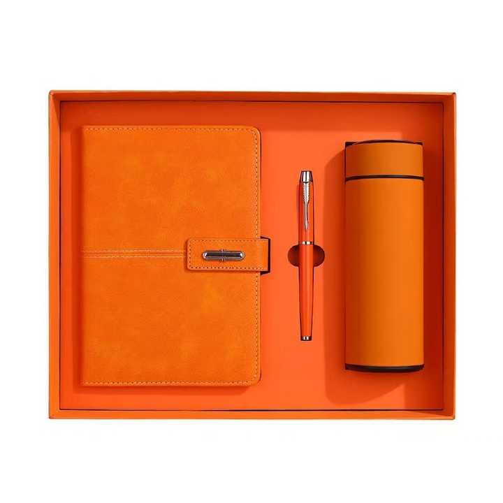 Luxury PU Leather Hard Cover Notebook with Refillable Pen Graduation Gift Notebook