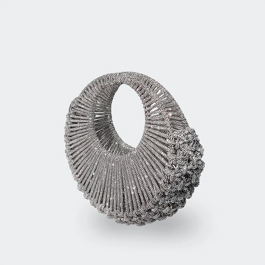 حقيبة يد فاخرة بتصميم مجوف من حجر الراين