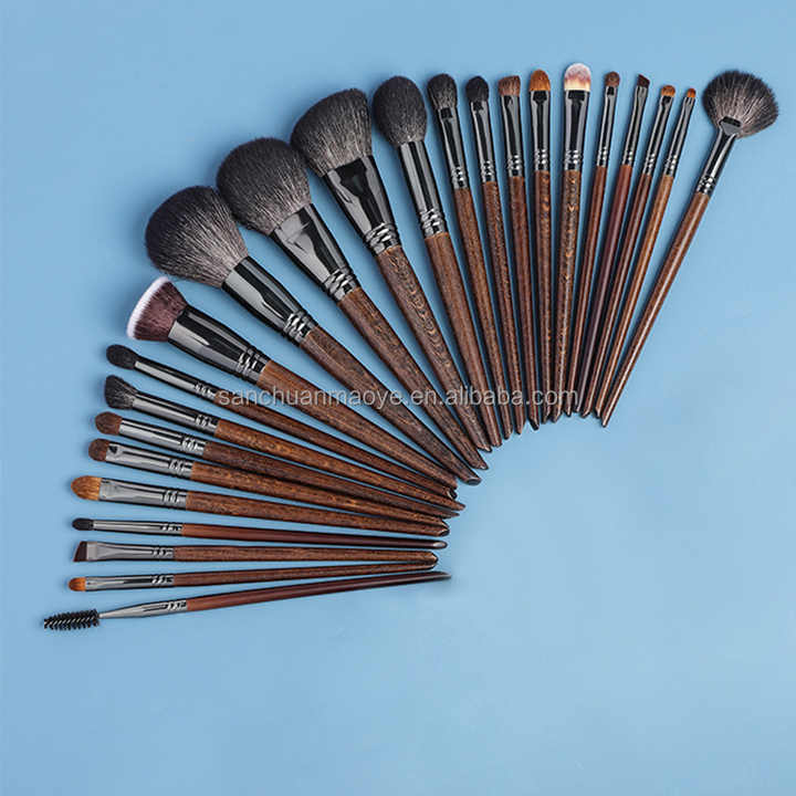 Eyeshadow Eyeliner Makeup Toolsمجموعة فرش مكياج من شعر الماعز الطبيعي، مكونة من 24 قطعة،
