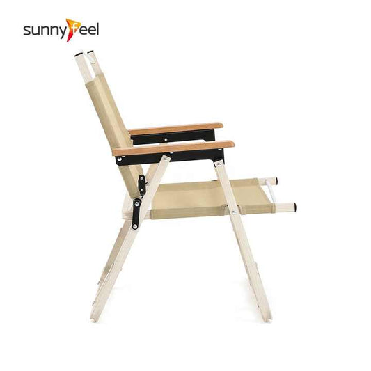 كرسي تخييم خشبي قابل للطي . folding wooden camping chair