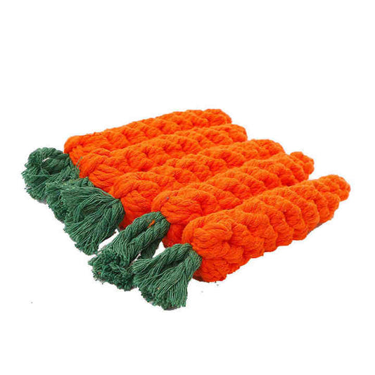 Factory Supply Carrot Cotton Rope Knot Toys for Dogs.