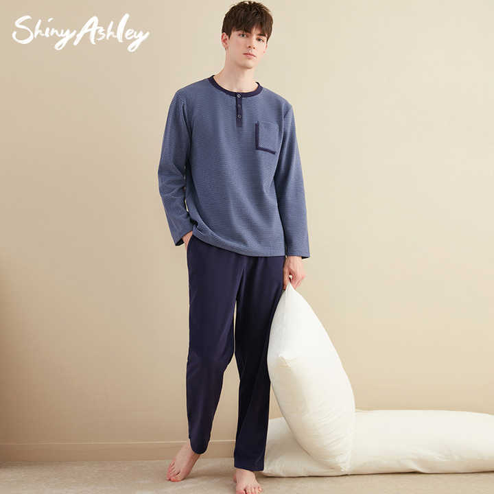 Men's Warm Autumn Winter Pajamas, Sleepwear.