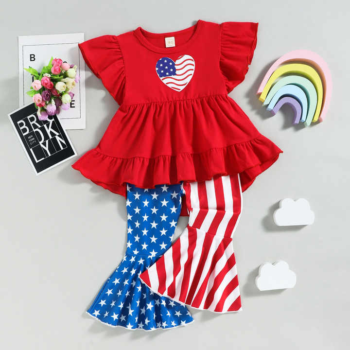 Hot Sale Baby Girls Clothes 4th of July-ملابس أطفال بناتي