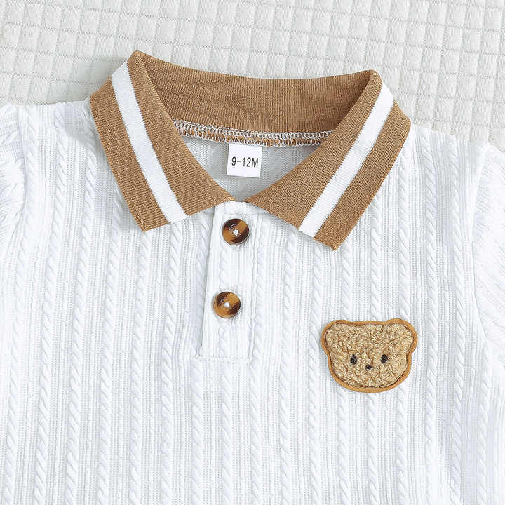 ملابس أطفال بالجملة ملابس أولاد صيفية مطرزة . Wholesale Children's Clothing Boys Summer Clothes Embroidered Little Bear Sportswear Casual Outdoor 2