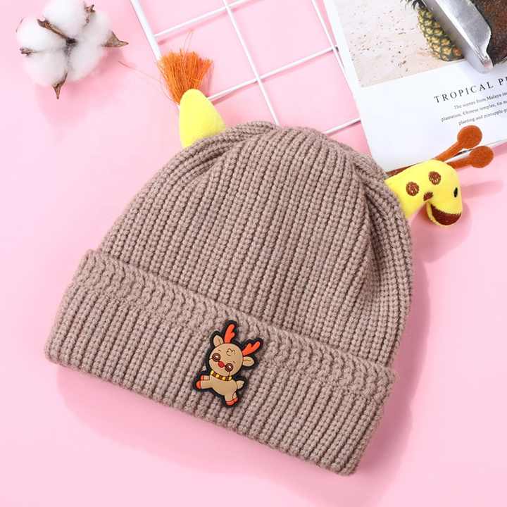Colorful thick children's hats for winter
