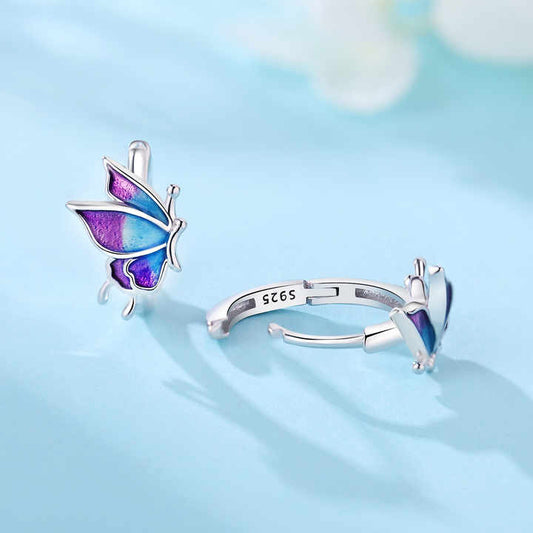Silver butterfly earrings