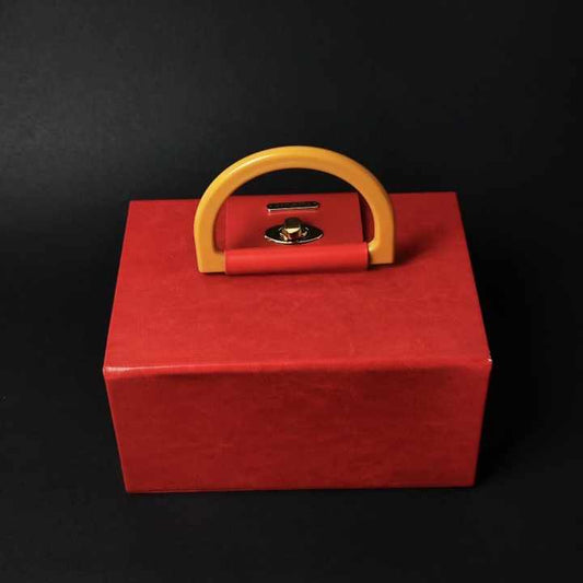 Elegant Red Leather Storage Box with