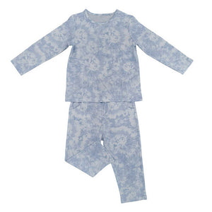 Custom Summer Toddler Soft Homewear Set with Faux Tie Dye Print for Girls