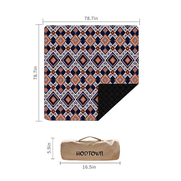 Hoodtown Ethnic Style Waterproof Rug.
