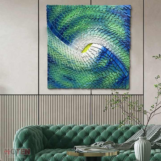 فن جداري هندسي ثلاثي الابعاد