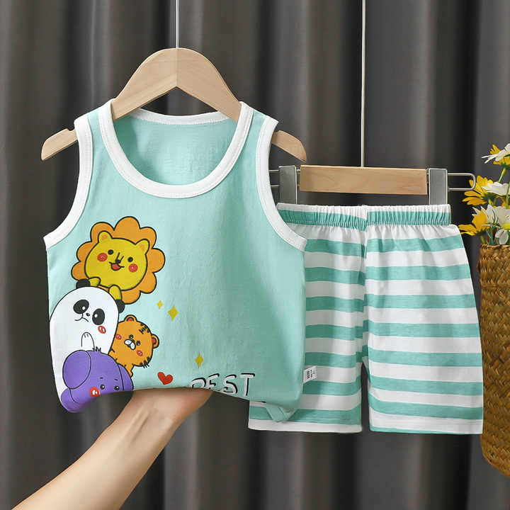 الأطفال الصيف القطن الخالص جديد أكمام الفتيان . Children's summer pure cotton new sleeve boys' summer
