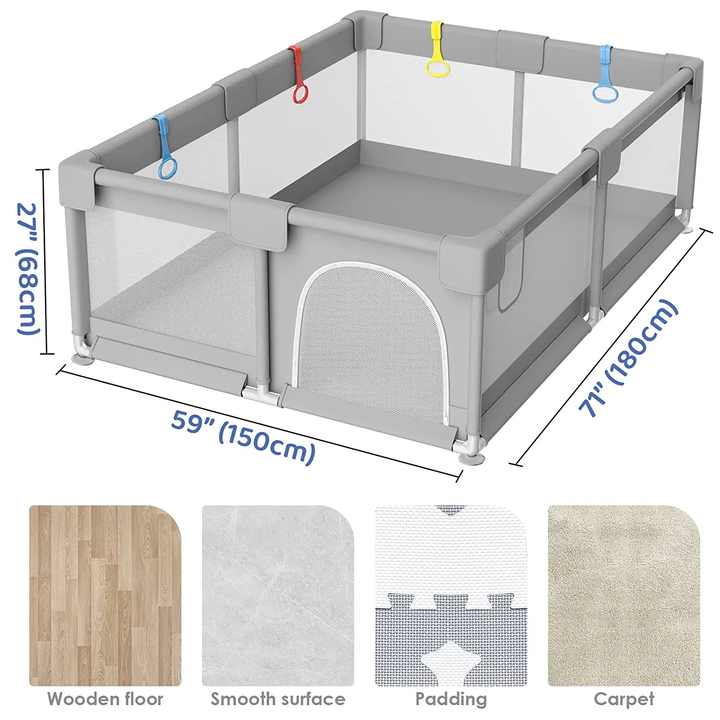 Thick Indoor Playpen with Rails for Toddlers Play Fence for Living Room Floor