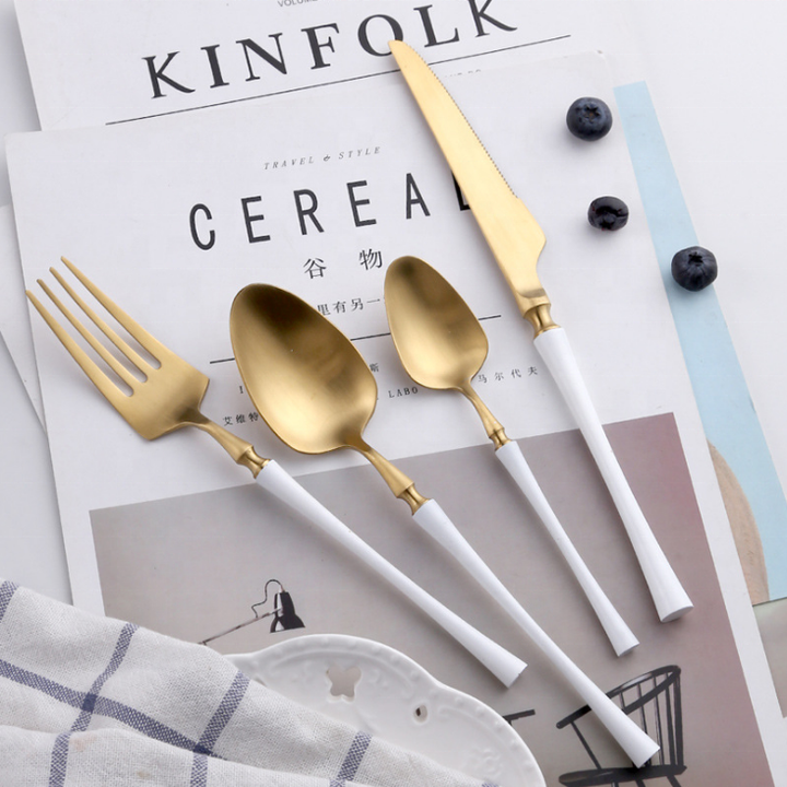 Stainless steel knife, fork and teaspoon