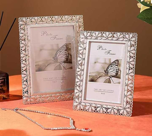 European Wedding Photo Frame Set Table 6/7/10 Inch Light Luxury Metal Photo Frame Living Room Bedroom Home Decor Ornaments