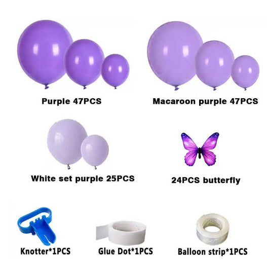 مجموعة من 130 بالونًا بنفسجيًا فاتحًا -Set of 130 light purple balloons
