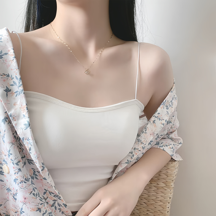 hollow square necklace
