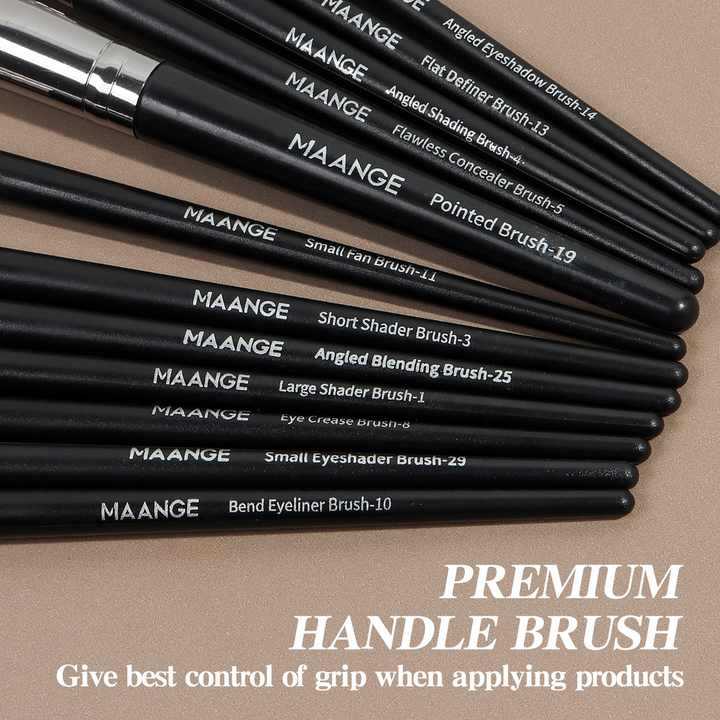 High Quality 25 Pcs Fan Brushes with Concealer Face Brush مجموعة فرش المكياج الاحترافية من مانج، عالية الجودة،