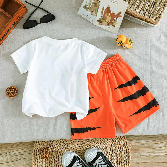 مجموعة ملابس الأطفال للأولاد الصيف الجديدة . New Summer Baby Boys Clothing Set Toddler Boys Tiger