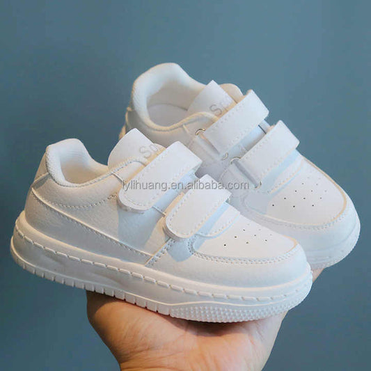 White children's shoes for spring.