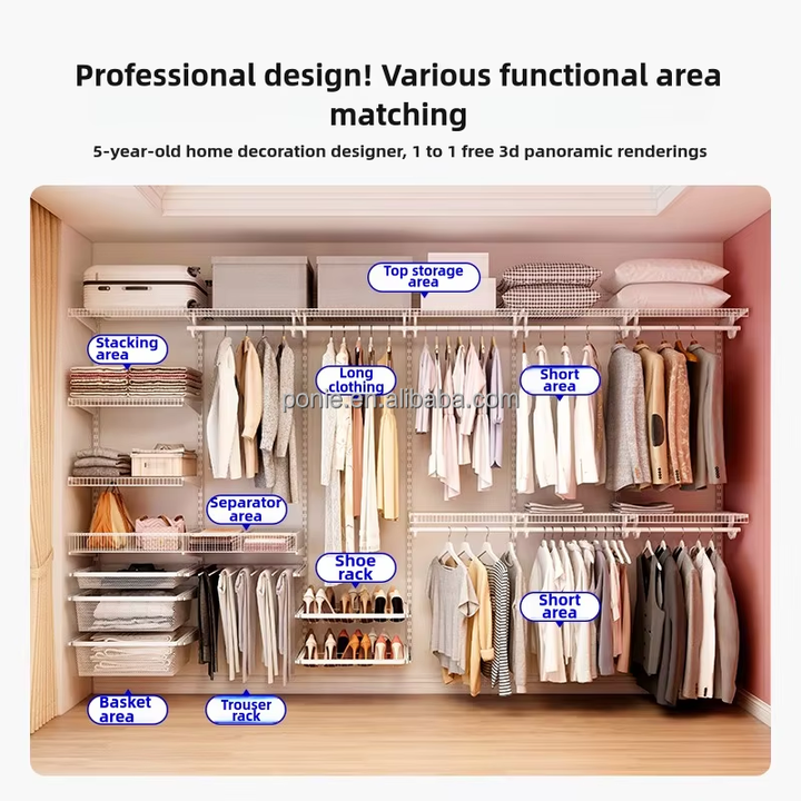 Ponie 1.5M Suit Modern MDF Walkin-خزانة ملابس بوني