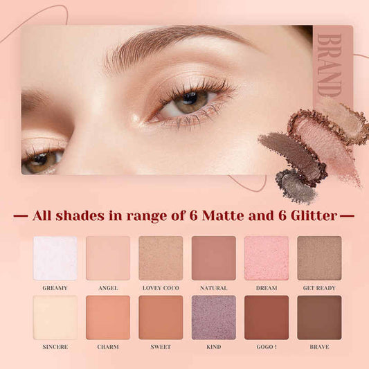 مجموعة ظلال العيون 12 لونًا - L 12 Colors Pressed Powder Eyeshadow