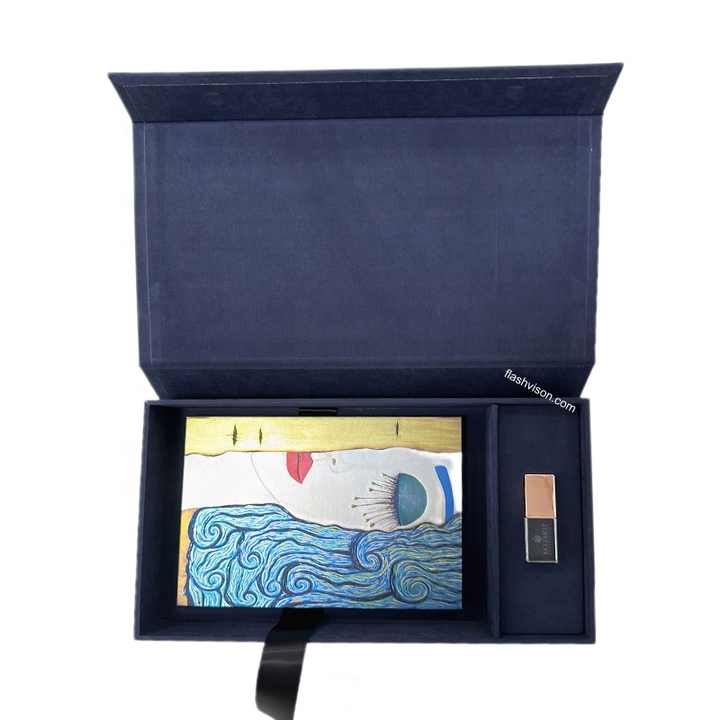 Custom Velvet USB Photo Box for 4x6 5x6x8
