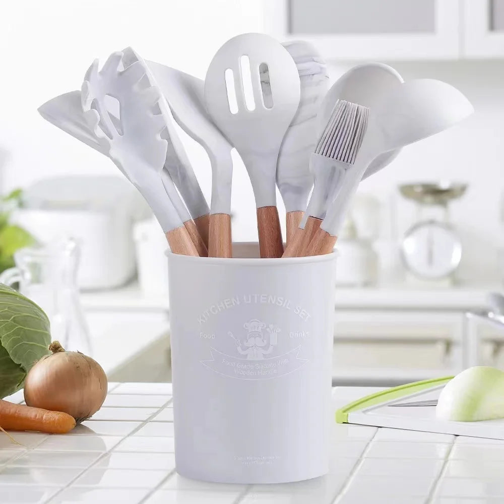 مجموعة أدوات مطبخ سيليكون مقاومة للحرارة-Silicone kitchen utensil set