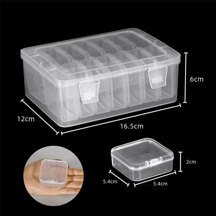 منظمات حبة صغيرة 15 قطعة حقائب تخزين بلاستيكية حاويات صغيرة مع حقيبة توريد حرفية 15 Pieces Small Bead Organizers Plastic Storage Bags Small Containers with Craft Supply Bag