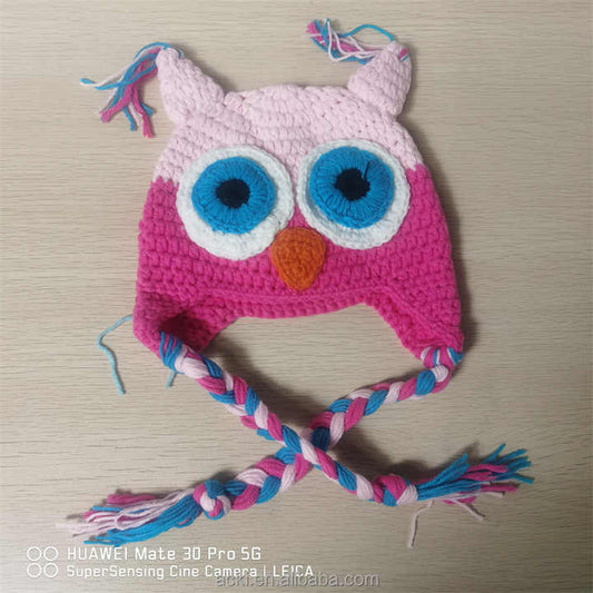 قبعات اطفال بومة كروشيه يدوية