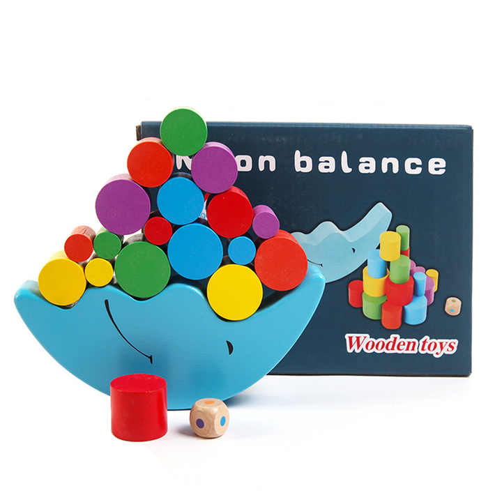 مكعبات بناء توازن القمر مونتيسوري للتعليم . Montessori Moon Balance Building Blocks for Education