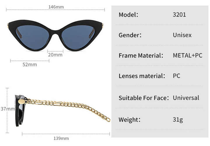 Triangle Cat's Eye Sunglasses Fashion Women's Sunglasses