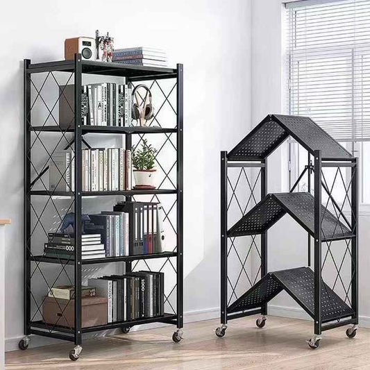 رفوف ورفوف معدنية متعددة المستويات قابلة للطي لتخزين المنزل رفوف ورفوف قابلة للطي Multi-level foldable metal shelves and racks for home storage foldable shelves and racks